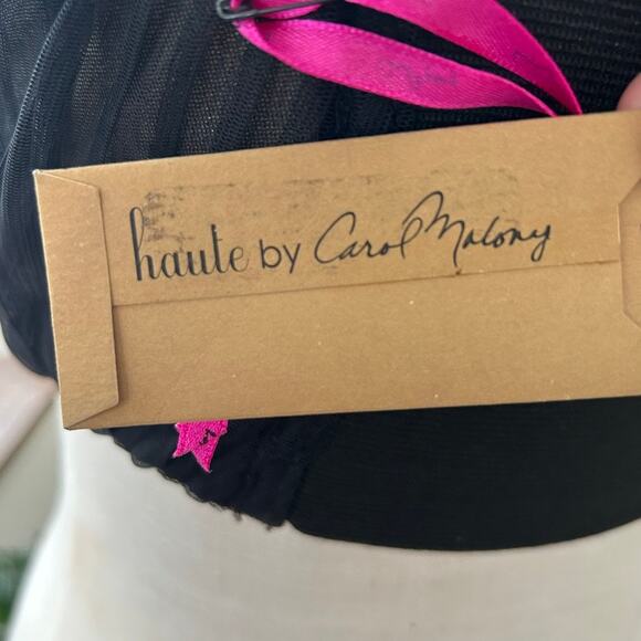 NWT Carol Malony Black Ruched Lace Bralette 34D NWT USA Made Designer Lingerie - Picture 9 of 12